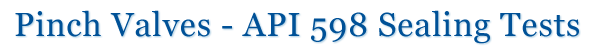 Pinch Valves - API 598 Sealing Tests